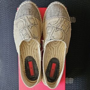 Carolina Herrara Logo Espadrille Flats